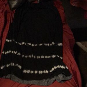 Ankle length cotton black skirt & white bottom